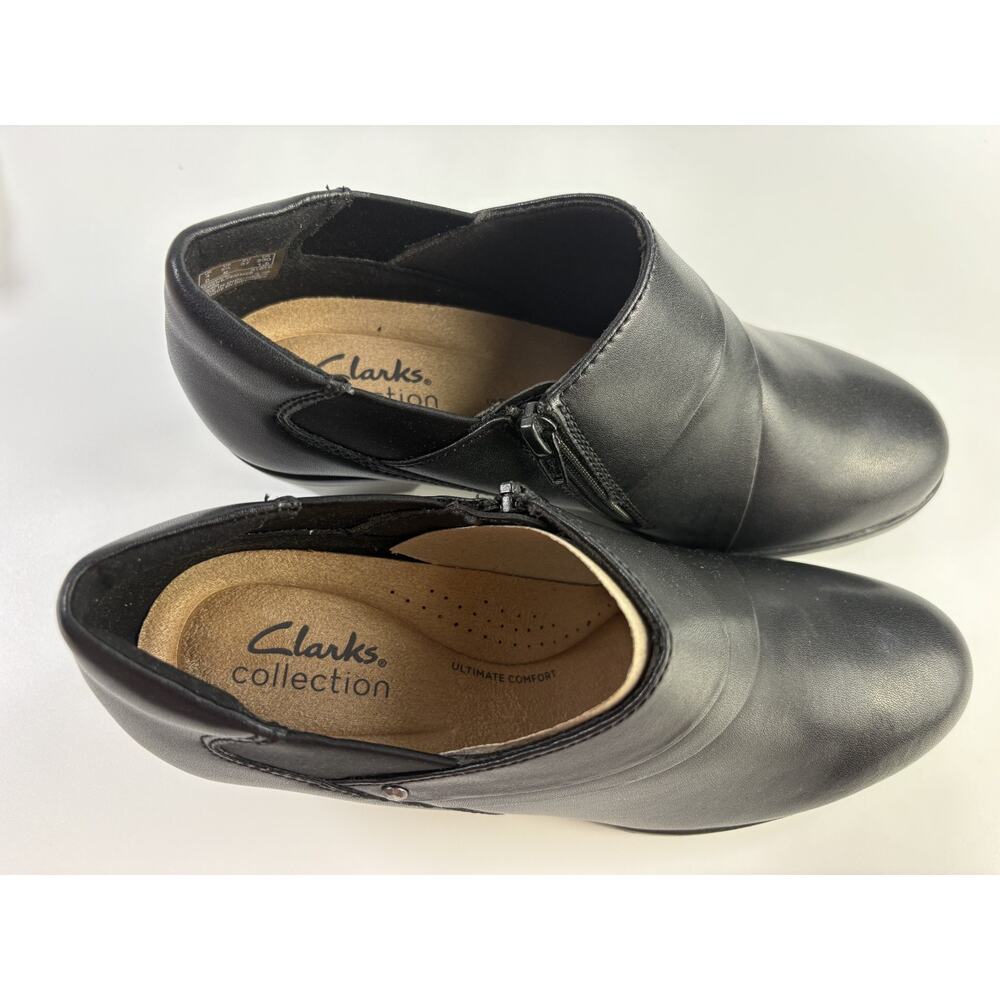 Clarks Emily2 London Women's Size 6.5M Black Leather Block Heel Comfort Shoe New - Picture 4 of 11